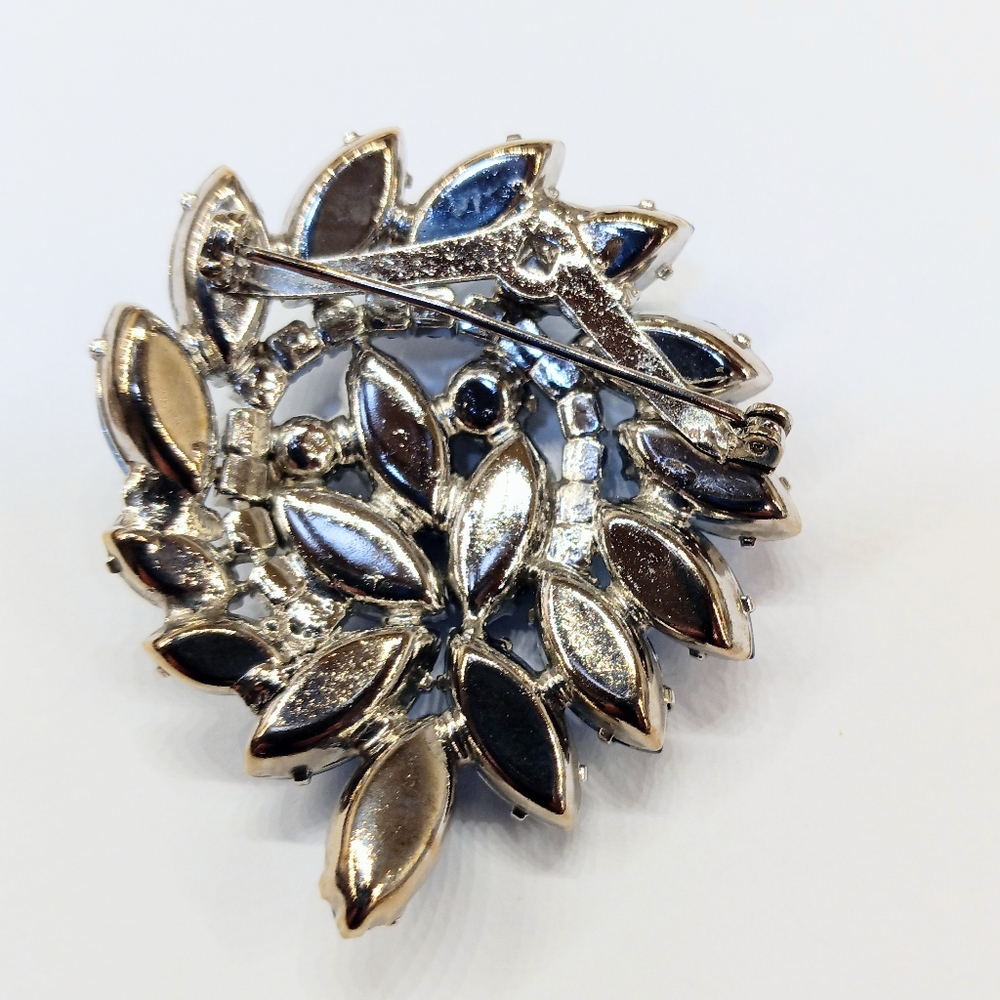 Vintage Blue Rhinestone Brooch - Picture 3 of 5